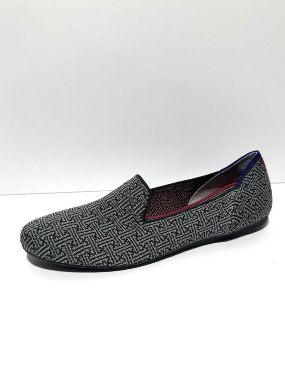Rothy's Black and Gray Woven Slip-On Loafers